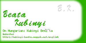 beata kubinyi business card